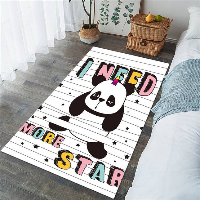 Barnrumsmatta med rolig tecknad panda