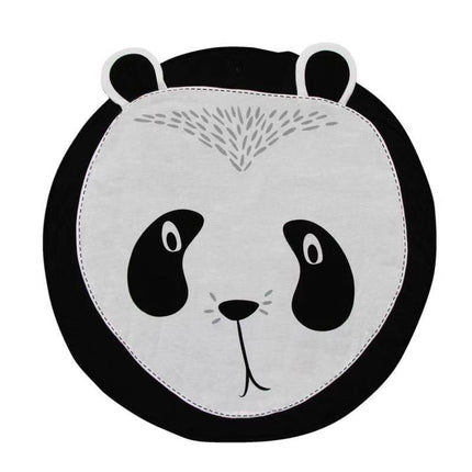 Rund barnmatta med pandaansikte