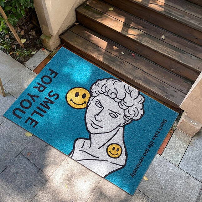 Modern dörrmatta med konstnärligt tryck