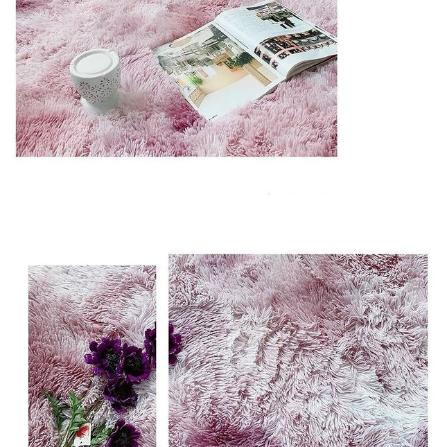 Rund mjuk rosa shaggymatta