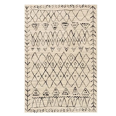 Beige bohemisk matta i etnisk stil