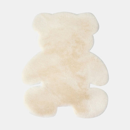 Benvit nallebjörnsmatta i fuskpäls