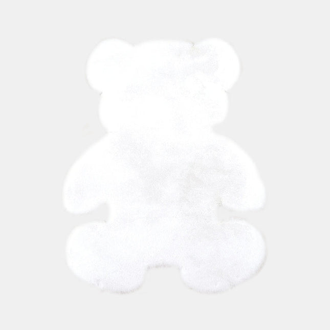 Vit nallebjörnsmatta i mjuk fuskpäls