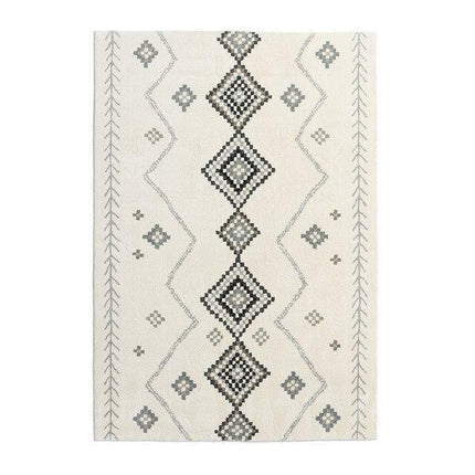 Vit berbermatta med grått rombmönster