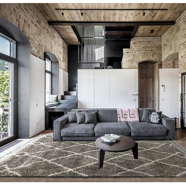 Mörkgrå berbermatta med mjuk hög lugg