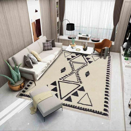 Vit berbermatta i ull med fransar