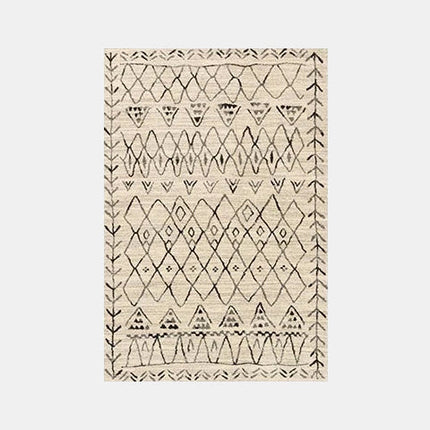 Beige bohemisk matta i etnisk stil