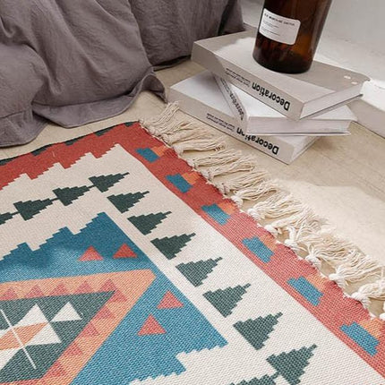 Chic bohemisk matta med fransar