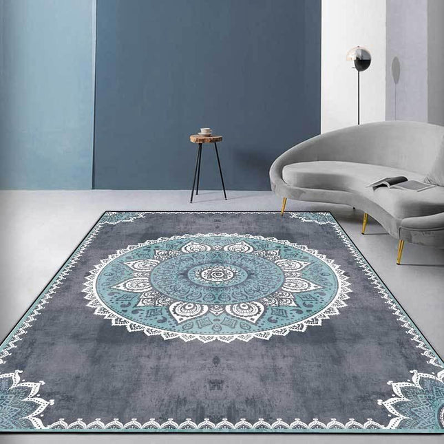 Grå bohemisk matta med mandala