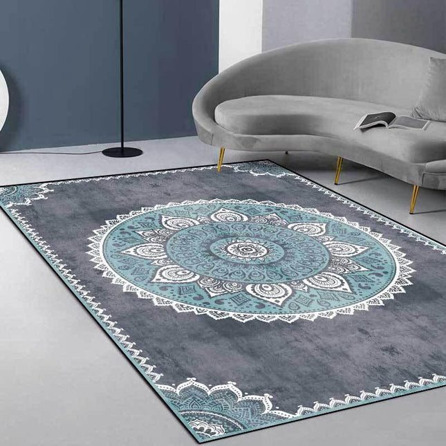 Grå bohemisk matta med mandala