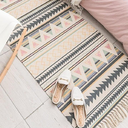 Rosa och grå matta för flickrum