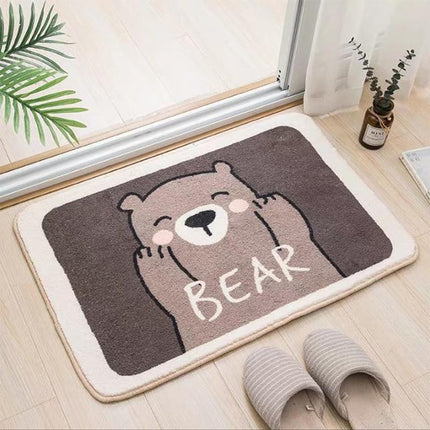 Halkfri badrumsmatta för barn med björn
