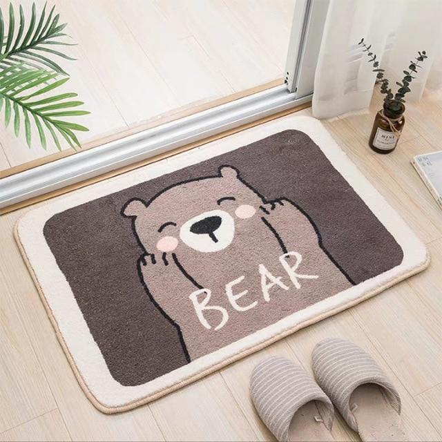 Halkfri badrumsmatta för barn med björn