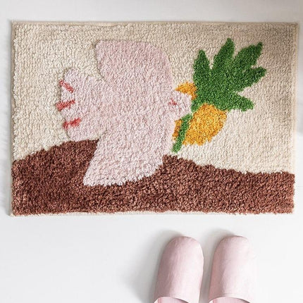 Tuftad badrumsmatta med originell design