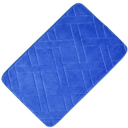 Mörkblå badrumsmatta med geometriskt mönster