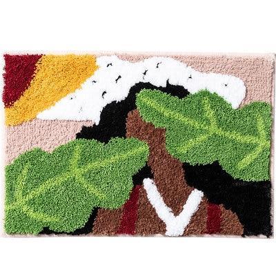 Badrumsmatta med originell löv-design