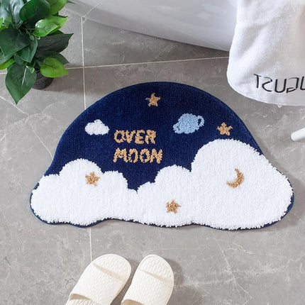 Mjuk badrumsmatta för barn med moln