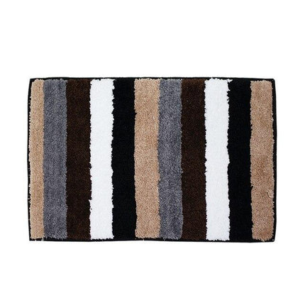 Chokladbrun randig badrumsmatta i mikrofiber