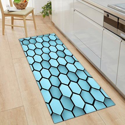 Halkfri köksmatta med 3D-hexagonmönster