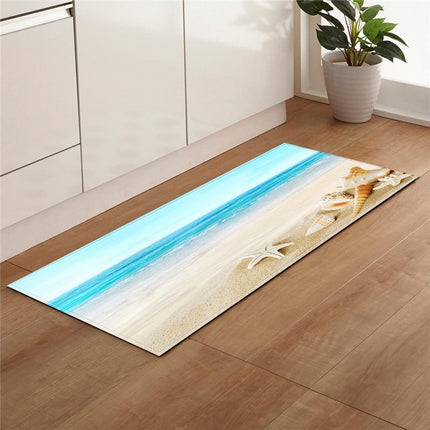 Lång köksmatta med strandmotiv