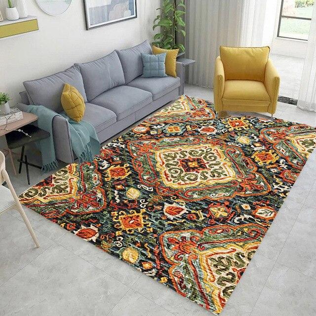 Färgglad golvmatta i vintagestil