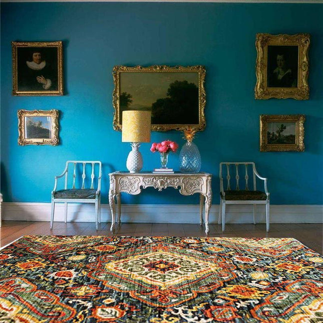 Färgglad golvmatta i vintagestil