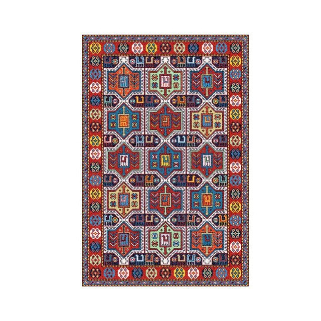Färgglad matta i etnisk kilimstil