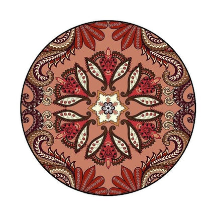 Rund designmatta med orientaliskt mönster