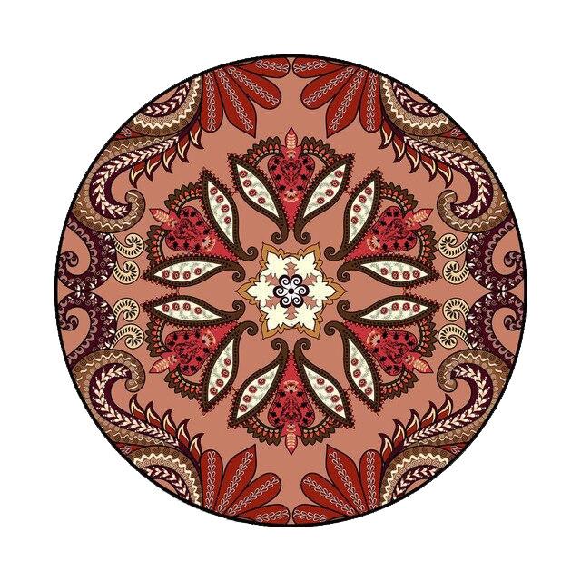 Rund designmatta med orientaliskt mönster