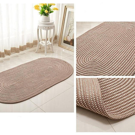 Handvävd oval matta i jute