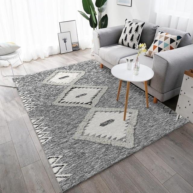 Modern grå matta med geometriskt mönster