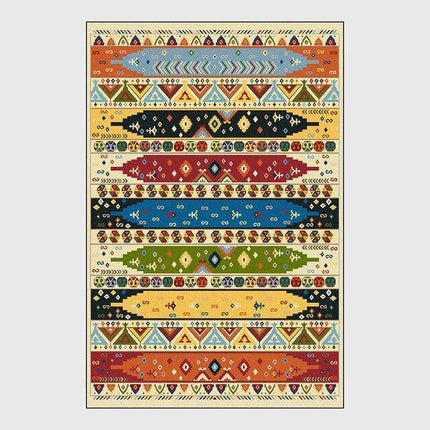 Färgglad matta med aztekiskt mönster