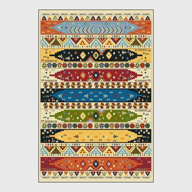 Färgglad matta med aztekiskt mönster
