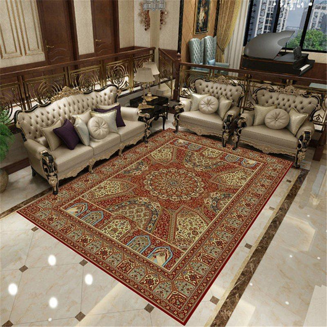 Röd mönstrad matta för golv