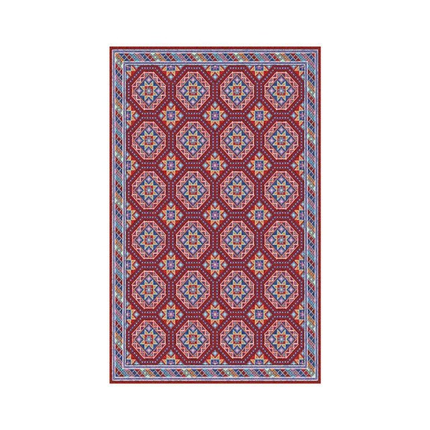 Mångfärgad designmatta med etniskt mönster