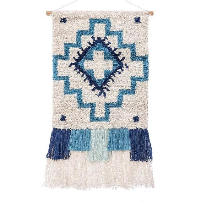 Väggbonad med turkost geometriskt mönster