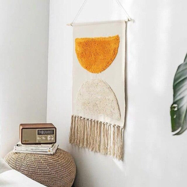 Minimalistisk väggbonad med zen-motiv
