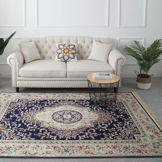 Blå och beige persisk matta