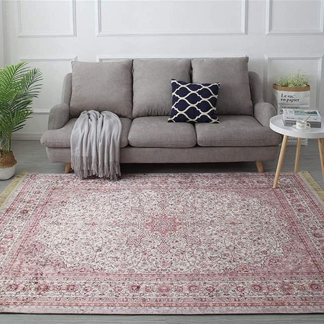 Rosa persisk matta för vardagsrum