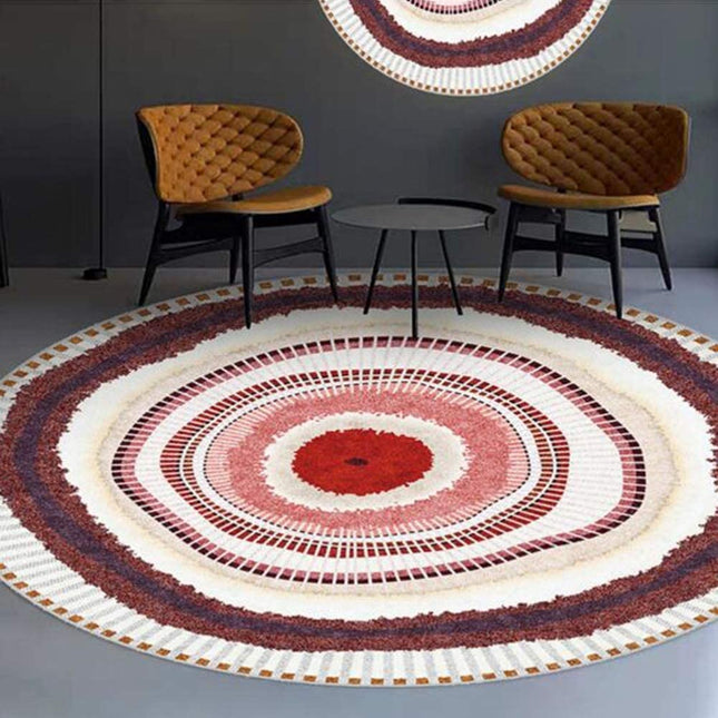 Rund röd matta 120 cm