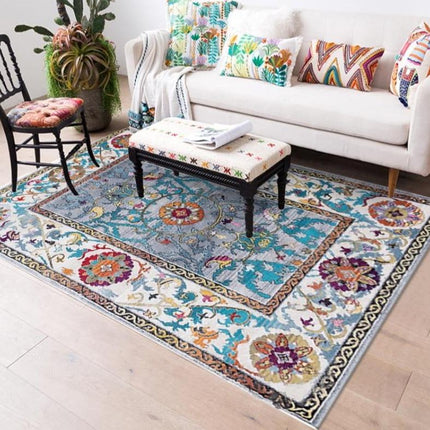 Vardagsrumsmatta i orientalisk bohemisk stil