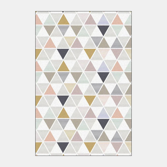 Skandinavisk matta med beige geometriskt mönster