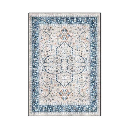 Klassisk vintage matta i blått och beige