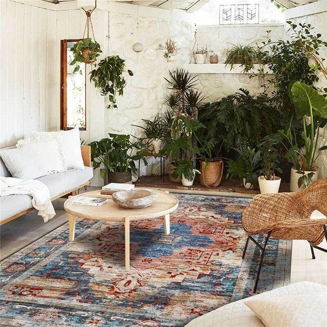 Färgglad bohemisk vintage matta för vardagsrum