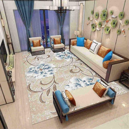 Vintage matta med stora blommiga mönster