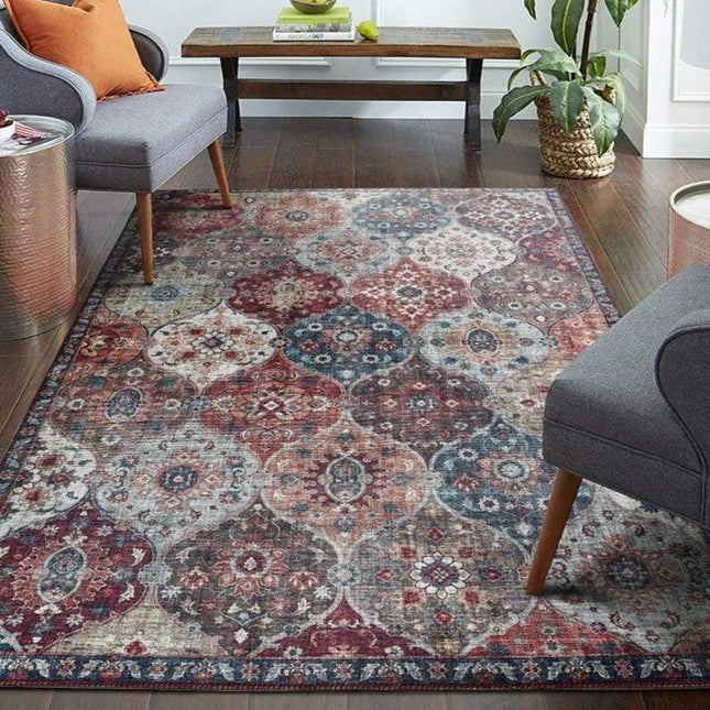 Stor vintage matta med mosaikmönster