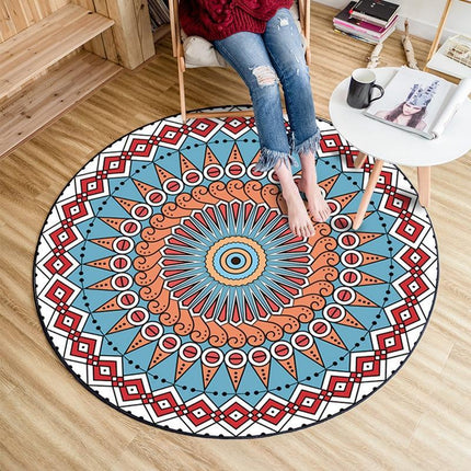 Rund vinylmatta 120 cm mandala design